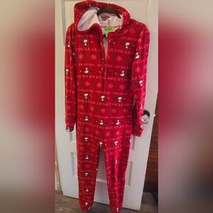 Peanuts Red and White Holiday Onesie